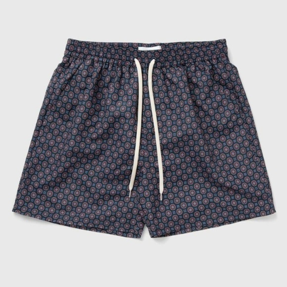 Les Deux Stan Aop Swim Shorts 2.0 Blue Swimwear NWT Men’s XL Trunks Navy Blue - Picture 1 of 11